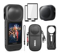 SYMIK Étui de Transport pour Insta360 X5, avec Capuchon d'objectif de Protection en Silicone, étui de Protection, Protections d'écran, Sac de Voyage Rigide Portable pour Accessoires Insta 360 X5