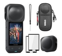 SYMIK étui de Transport pour Insta360 X5 X4, avec Capuchon de lentille en Silicone Protecteur, protecteurs d'écran pour Insta 360 X5, Sac de Voyage Rigide Portable pour Accessoires Insta360 X5 X4