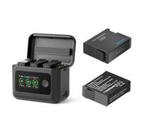 SYMIK Lot de 2 Batteries avec Chargeur pour GoPro Hero 13 & Mission 1 Pro | 27W Charge Rapide avec LCD, Hub de Chargeur Intelligent Bidirectionnel pour GoPro Hero 13 & Mission 1 Pro Accessoires