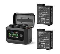 SYMIK Lot de 2 Batteries et Chargeur pour DJI Osmo 360, Action 6 5 Pro 4 3 | Boîtier Charge Rapide PD 27W Triple Slot, Hub Chargeur Intelligent avec Batterie 2100mAh pour Accessoires Osmo Action