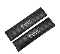 Symilov 1 Paire Coussinets de Ceinture Sécurité de Voiture pour FI-at 500, Housse de Protection Confort d'épaule en Fibre Carbone, Accessoires Intérieurs Automobiles,Black