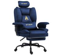 Symino Chaise de Bureau Ergonomique Fauteuil avec Repose-Pieds - Siège en Imitation Daim Gris - Réglable Hauteur et Accoudoirs - Capacité 130kg