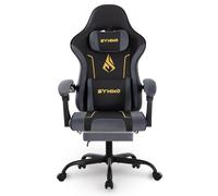 Symino Chaise Gaming Ergonomique with Latex Cushion, Enhanced Headrest & Lumbar Support, Adjustable Swivel Office Chair, 150kg Load Capacity, PU Leather