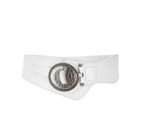 SYMOL Ceinture Femme Large 60mm Stretch Ceintures Élastique Femmes en Cuir 65-160cm Vintage Anneau en O Ceintur pour Robes Manteau.(Blanc,90cm(Taille ajustée 85cm-105cm))