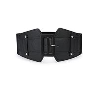 SYMOL Ceinture Large Extensible Pour Femmes,Taille 65cm-160cm Ceinture Corset Boucle Epaisse large 7,5cm de Large (Noir, Taille:105cm-125cm)