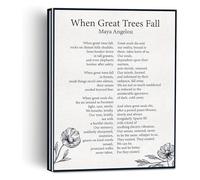 Sympathy Wall Decor Canvas Poster Featuring When Great Trees Fall Quote for Bereavement Gift(Framed,16x24inch(40x60cm))