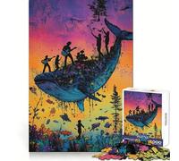 Symphonie des Baleines pour Adultes Puzzle de 1000 pièces Stimule l'esprit, apaise Les Moments de détente Découpe Nette Cadeau mémorable (50x75cm)