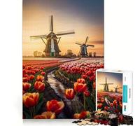 Symphonie des Moulins à Vent Puzzle de 1000 pièces pour Adolescents Stimulation Cognitive Jeu Amusant Emboîtement sûr Pas de pièces Qui se détachent Une façon captivante de Passer Le Temps Libre