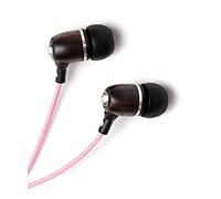 Symphonized Bling Écouteurs Intra-Auriculaires en Bois véritable avec Micro et câble en Nylon Rose