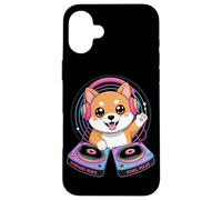 Symphony Beats Pixel Pulse Chien Dj Coque pour iPhone 16 Plus