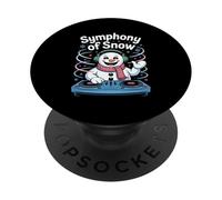 Symphony Of Snow DJ Bonhomme De Neige Noël PopSockets PopGrip Adhésif
