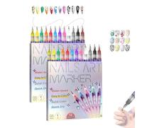 Symphonyof - Coffret de 12 stylos nail art, vernis 3D, outils nail art à séchage rapide, stylo graffiti pour nail art (2PCS)