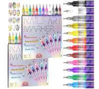 Symphonyofto 12 Colors Nail Art Pens Set, Professional Nail Brush Diy Marker Sets for Drawing Painting Point Dotting Manicure Tools, Nails Paint Graffiti Pen for Women, 2026 New Arts Marker(2SETS)