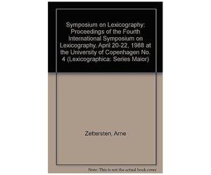 Symposium On Lexicography Iv