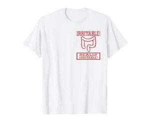Symptômes de l'Intestin Irritable Côlon T-Shirt Graphique avec Valeur, Homme, Blanc, XL