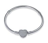 Symretie Bracelet Pour Femme for Bead Charms Argent Sterling 925, Bracelet Serpentine Compatible avec Pandora Charme Pearl