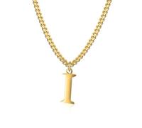 Symretie Collier initial plaqué or 14 carats - collier pendentif lettre chaîne cubaine en or pour hommes et femmes collier pendentif lettre en or exquis