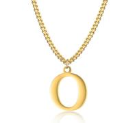 Symretie Collier initial plaqué or 14 carats - collier pendentif lettre chaîne cubaine en or pour hommes et femmes collier pendentif lettre en or exquis