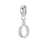 Symretie Pendentif Alphabet A-Z, en argent 925, compatible avec les bracelets et colliers Pandora et européens, pour femmes et filles.