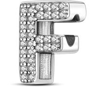 Symretie Pendentif avec Initiale F en Argent 925 pour Femme, Compatible avec les Bracelets et Colliers de Style Pandora et Européen. Convient aux Femmes et aux Filles.