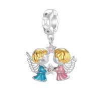 Symretie Pendentif avec pierre de naissance de mars en argent 925 pour femmes, compatible avec des bracelets et des colliers de style Pandora et européen. Adapté pour les femmes et les filles.
