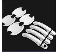 SYMWBD Couvercle Garniture De Poignée Porte Pour VW Pour Jetta MK5 Pour Golf Plus GTI 2006-2010 Protection Aspect Fibre Carbone Housses Poignée Porte Voiture(Argent 3)