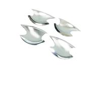 SYMWBD Couvercle Garnitures Poignées Porte Pour Hyundai Pour Elantra Pour Verna 2012-2016 Cache-poignées Extérieures Aspect Fibre Carbone Argent Chromé Housses Poignée Porte Voiture(Couleur 3)
