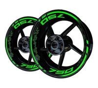 SYMWBD d'autocollants pour Jantes Autocollants De Jante Moto pour Kawasaki Z750 Z 750, Film Réfléchissant, Autocollants en Papier Ensemble Jantes Stickers(Couleur 1)