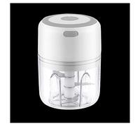 SYMX Mini Hachoir Electrique, Mixeur Presse ail sans Fil Puissant, Mixeur Portable Blender, Hachoir manuel Avec Lames MeLangeur, Pour Oignon/Fruit/Aliments Pour Bebes/Presse Purée,White250ML