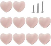 SynapSYA Boutons De Tiroir un Seul Trou Boutons de tiroir en céramique forme cœur, poignées commode avec vis 3 tailles, boutons meubles cuisine for placard(20PCS)