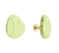 SynapSYA Boutons De Tiroir un Seul Trou Poignées de meubles en laiton et pierre blanche, poignées d'armoire, commode, tiroir, porte crochet mural for vêtements(Green,Clothes Hook Screw)