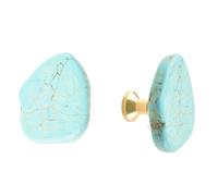 SynapSYA Boutons De Tiroir un Seul Trou Poignées de meubles en laiton et pierre blanche, poignées d'armoire, commode, tiroir, porte crochet mural for vêtements(Blue,Clothes Hook Screw)