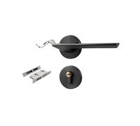 SynapSYA Ensemble De PoignéEs Poignée de porte d'entrée silencieuse avec barillet/goupille for chambre à coucher, kit poignée robuste clés, serrure en aluminium(Color 4)