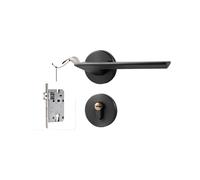 SynapSYA Ensemble De PoignéEs Poignée de porte d'entrée silencieuse avec barillet/goupille for chambre à coucher, kit poignée robuste clés, serrure en aluminium(Color 2)