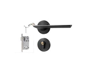 SynapSYA Ensemble De PoignéEs Poignée de porte d'entrée silencieuse avec barillet/goupille for chambre à coucher, kit poignée robuste clés, serrure en aluminium(Color 2)