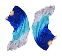 SynapSYA Fan Veil Danse du Ventre Belly Dance 1/2 pièces 150 cm/59,05 Pouces de Longueur éventail Danse du Ventre dégradé Couleur Danseuse Pratique Longue Imitation Accessoires éventails(2pcs)