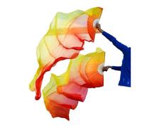 SynapSYA Fan Veil Danse du Ventre Belly Dance 1 Paire/1 pièce éventail de Danse du Ventre en Soie véritable Voile côtes Bambou Teint à la Main Performance Long éventails(1pair-Type 5,150x90cm)