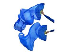 SynapSYA Fan Veil Danse du Ventre Belly Dance 1 Paire/1 pièce éventail de Danse du Ventre en Soie véritable Voile côtes Bambou Teint à la Main Performance Long éventails(1pair-Type 11,150x90cm)