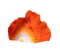 SynapSYA Fan Veil Danse du Ventre Belly Dance 1 Paire de voiles Danse du Ventre en Soie et Bambou, Voile éventail Court à Paillettes, dégradé Couleurs(36cm 35cm,2pcs Right Hand)