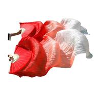 SynapSYA Fan Veil Danse du Ventre Belly Dance Éventails en Soie for Danse du Ventre, fabriqués à la Main, Teinte, 1 Paire d'éventails for(Color 4,XL-230cm-1pair(2pcs))