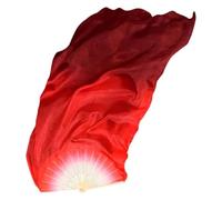 SynapSYA Fan Veil Danse du Ventre Belly Dance Voile de Soie for Danse Orientale, éventail en, Peinture à la Main, Accessoires Performance for Danseuse, Extra Long, 1,8 m(Color 4,180cm)