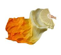 SynapSYA Fan Veil Danse du Ventre Belly Dance Voile éventail for Danse du Ventre, en Soie de 180 cm Long, for Spectacle sur scène, 1 pièce(Color 11,1PC 120x90cm Left)