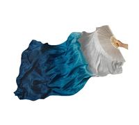 SynapSYA Fan Veil Danse du Ventre Belly Dance Voile éventail for Danse du Ventre, en Soie de 180 cm Long, for Spectacle sur scène, 1 pièce(Color 18,1PC 150x90cm Right)