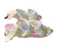 SynapSYA Fan Veil Danse du Ventre Belly Dance Voiles de Danse du Ventre colorés for Femmes (2 pièces)(Color 9,S-120x90cm)