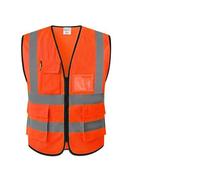 SynapSYA Gilet de sécurité Gilet de signalisation Couleur vive, Gilet Travail for la Construction et Les levés topographiques(Orange,L)