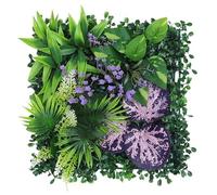 SynapSYA Panneaux Muraux De Gazon Artificiel Panneau Mural végétal Artificiel DIY, Tapis d'eucalyptus Artificiel Durable et réaliste, 25 x 25 cm, sans arrosage(Color 9)