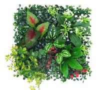SynapSYA Panneaux Muraux De Gazon Artificiel Panneau Mural végétal Artificiel DIY, Tapis d'eucalyptus Artificiel Durable et réaliste, 25 x 25 cm, sans arrosage(Color 6)