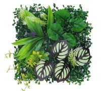 SynapSYA Panneaux Muraux De Gazon Artificiel Panneau Mural végétal Artificiel DIY, Tapis d'eucalyptus Artificiel Durable et réaliste, 25 x 25 cm, sans arrosage(Color 1)