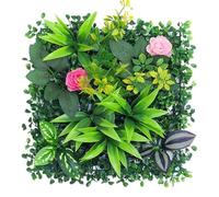 SynapSYA Panneaux Muraux De Gazon Artificiel Panneau Mural végétal Artificiel DIY, Tapis d'eucalyptus Artificiel Durable et réaliste, 25 x 25 cm, sans arrosage(Color 2)