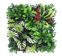 SynapSYA Panneaux Muraux De Gazon Artificiel Panneau Mural végétal Artificiel DIY, Tapis d'eucalyptus Artificiel Durable et réaliste, 25 x 25 cm, sans arrosage(Color 8)